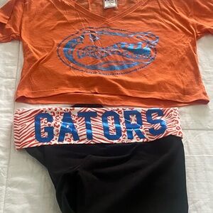 PINK Victoria's Secret Orange and Black Set